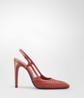Bottega Veneta® BURNT RED STUOIA SMOOTH CHEVRE PUMP Bottega Veneta® BURNT RED STUOIA SMOOTH CHEVRE PUMP