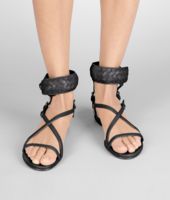 Bottega Veneta® Nero Intrecciato Nappa Sandal Bottega Veneta® Nero Intrecciato Nappa Sandal