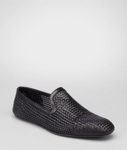BOTTEGA VENETA - NERO STUOIA SMOOTH CHEVRE OUTDOOR SLIPPER