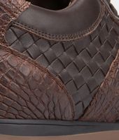 Bottega Veneta® Espresso Intrecciato Calf Soft Caiman Sneaker Bottega Veneta® Espresso Intrecciato Calf Soft Caiman Sneaker