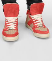 Bottega Veneta® New Red Walnut Intrecciato Calf Suede Sneaker Bottega Veneta® New Red Walnut Intrecciato Calf Suede Sneaker