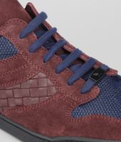 Bottega Veneta® SNEAKER AUS WILD- UND NAPPALEDER MESH INTRECCIATO AUBERGINE BLU Bottega Veneta® SNEAKER AUS WILD- UND NAPPALEDER MESH INTRECCIATO AUBERGINE BLU