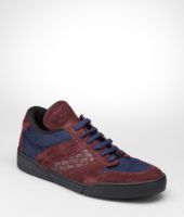Bottega Veneta® SNEAKER AUS WILD- UND NAPPALEDER MESH INTRECCIATO AUBERGINE BLU Bottega Veneta® SNEAKER AUS WILD- UND NAPPALEDER MESH INTRECCIATO AUBERGINE BLU