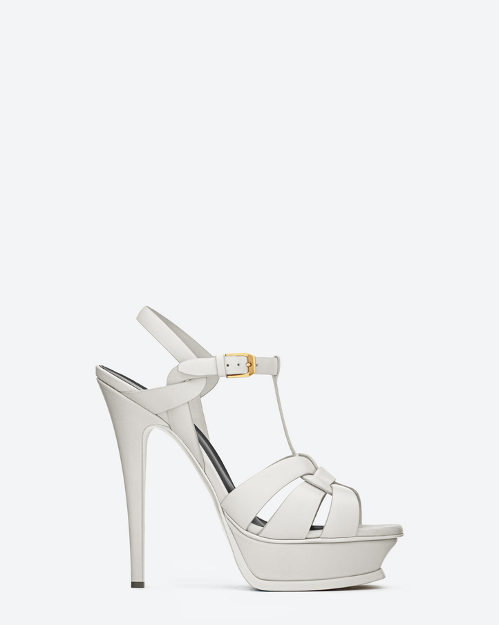 white tribute sandals