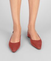 Bottega Veneta® BURNT RED STUOIA SMOOTH CHEVRE BALLERINA Bottega Veneta® BURNT RED STUOIA SMOOTH CHEVRE BALLERINA