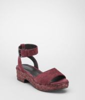 Bottega Veneta® Sandalen aus WILDLEDER INTRECCIATO AUBERGINE Bottega Veneta® Sandalen aus WILDLEDER INTRECCIATO AUBERGINE
