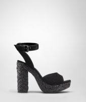 Bottega Veneta® NERO INTRECCIATO SUEDE Sandal Bottega Veneta® NERO INTRECCIATO SUEDE Sandal