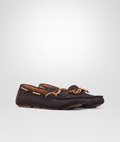Bottega Veneta® MEDIUM GREY INTRECCIATO SUEDE MOCCASIN Bottega Veneta® MEDIUM GREY INTRECCIATO SUEDE MOCCASIN