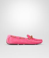Bottega Veneta® Rosa Shock Intrecciato Suede mocassin Bottega Veneta® Rosa Shock Intrecciato Suede mocassin