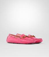 Bottega Veneta® Rosa Shock Intrecciato Suede mocassin Bottega Veneta® Rosa Shock Intrecciato Suede mocassin