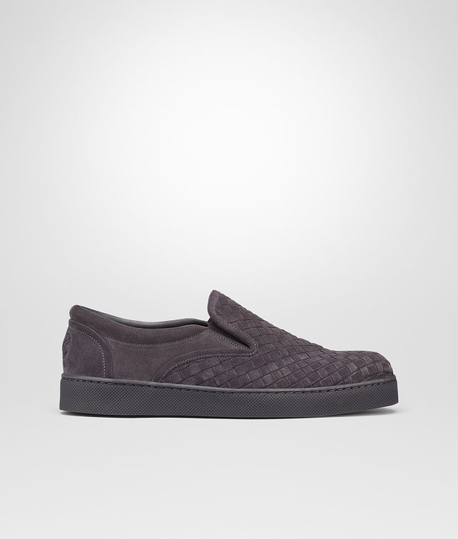 BOTTEGA VENETA Medium Grey Intrecciato Suede Sneaker Sneaker or Sandal U fp