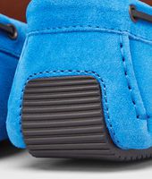Bottega Veneta® Signal Blue Intrecciato Suede Moccasin Bottega Veneta® Signal Blue Intrecciato Suede Moccasin