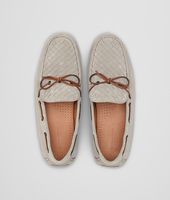Bottega Veneta® Sand Intrecciato Suede Moccasin Bottega Veneta® Sand Intrecciato Suede Moccasin