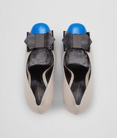 Bottega Veneta® Sand Signal Blue Smooth Chevre Patent Pump Bottega Veneta® Sand Signal Blue Smooth Chevre Patent Pump