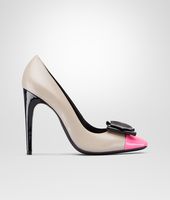 Bottega Veneta® Sand Rosa Shock Smooth Chevre Patent Pump Bottega Veneta® Sand Rosa Shock Smooth Chevre Patent Pump