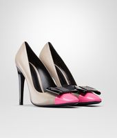 Bottega Veneta® Sand Rosa Shock Smooth Chevre Patent Pump Bottega Veneta® Sand Rosa Shock Smooth Chevre Patent Pump
