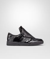 Bottega Veneta® Nero Intrecciato Calf Vernis Sneaker Bottega Veneta® Nero Intrecciato Calf Vernis Sneaker