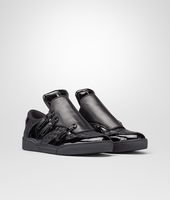 Bottega Veneta® Nero Intrecciato Calf Vernis Sneaker Bottega Veneta® Nero Intrecciato Calf Vernis Sneaker