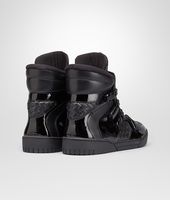 Bottega Veneta® Nero Intrecciato Calf Vernis Sneaker Bottega Veneta® Nero Intrecciato Calf Vernis Sneaker