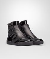Bottega Veneta® Nero Intrecciato Calf Vernis Sneaker Bottega Veneta® Nero Intrecciato Calf Vernis Sneaker