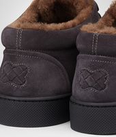 Bottega Veneta® Medium Grey Intrecciato Suede Sneaker Bottega Veneta® Medium Grey Intrecciato Suede Sneaker