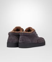 Bottega Veneta® Medium Grey Intrecciato Suede Sneaker Bottega Veneta® Medium Grey Intrecciato Suede Sneaker