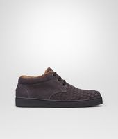 Bottega Veneta® Medium Grey Intrecciato Suede Sneaker Bottega Veneta® Medium Grey Intrecciato Suede Sneaker