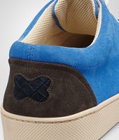 Bottega Veneta® Prusse Signal Blue Espresso Intrecciato Suede Sneaker Bottega Veneta® Prusse Signal Blue Espresso Intrecciato Suede Sneaker