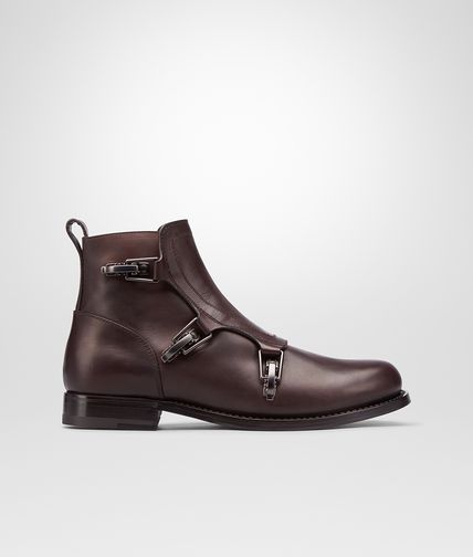 BOTTEGA VENETA - Espresso Calf Leather Ankle Boot