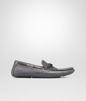 Bottega Veneta® New Light Grey Intrecciato Washed Cervo Moccasin Bottega Veneta® New Light Grey Intrecciato Washed Cervo Moccasin