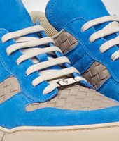 Bottega Veneta® Sand Signal Blue Intrecciato Calf Suede Sneaker Bottega Veneta® Sand Signal Blue Intrecciato Calf Suede Sneaker
