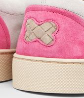 Bottega Veneta® Sand Mist Rosa Shock Intrecciato Suede Sneaker Bottega Veneta® Sand Mist Rosa Shock Intrecciato Suede Sneaker