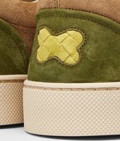 Bottega Veneta® Chartreuse Bronze Army Intrecciato Suede Sneaker Bottega Veneta® Chartreuse Bronze Army Intrecciato Suede Sneaker