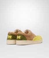 Bottega Veneta® Chartreuse Bronze Army Intrecciato Suede Sneaker Bottega Veneta® Chartreuse Bronze Army Intrecciato Suede Sneaker
