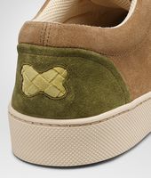 Bottega Veneta® Chartreuse Bronze Army Intrecciato Suede Sneaker Bottega Veneta® Chartreuse Bronze Army Intrecciato Suede Sneaker