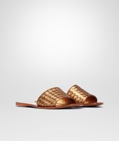 Bottega Veneta® NEW BRONZE INTRECCIATO CALF METAL SANDAL Bottega Veneta® NEW BRONZE INTRECCIATO CALF METAL SANDAL