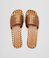 Bottega Veneta® NEW BRONZE INTRECCIATO CALF METAL SANDAL Bottega Veneta® NEW BRONZE INTRECCIATO CALF METAL SANDAL