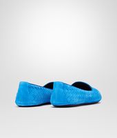 Bottega Veneta® SIGNAL BLUE Intrecciato Suede OUTDOOR SLIPPER Bottega Veneta® SIGNAL BLUE Intrecciato Suede OUTDOOR SLIPPER