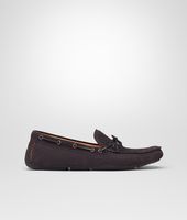 Bottega Veneta® Medium Grey Intrecciato Suede Moccasin Bottega Veneta® Medium Grey Intrecciato Suede Moccasin