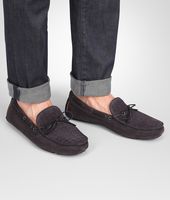 Bottega Veneta® Medium Grey Intrecciato Suede Moccasin Bottega Veneta® Medium Grey Intrecciato Suede Moccasin