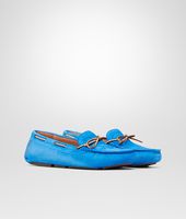 Bottega Veneta® MOKASSIN AUS WILDLEDER INTRECCIATO SIGNAL BLUE Bottega Veneta® MOKASSIN AUS WILDLEDER INTRECCIATO SIGNAL BLUE