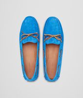 Bottega Veneta® MOCASSINI SIGNAL BLUE IN INTRECCIATO SUEDE Bottega Veneta® MOCASSINI SIGNAL BLUE IN INTRECCIATO SUEDE