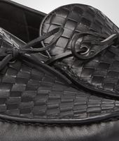 Bottega Veneta® Nero Intrecciato Soft Calf Moccasin Bottega Veneta® Nero Intrecciato Soft Calf Moccasin