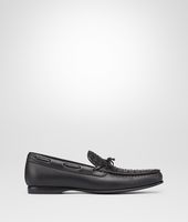 Bottega Veneta® Nero Intrecciato Soft Calf Moccasin Bottega Veneta® Nero Intrecciato Soft Calf Moccasin