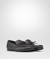 Bottega Veneta® Nero Intrecciato Soft Calf Moccasin Bottega Veneta® Nero Intrecciato Soft Calf Moccasin
