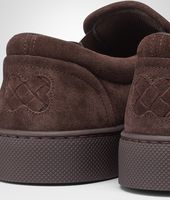 Bottega Veneta® Espresso Intrecciato Suede Sneaker Bottega Veneta® Espresso Intrecciato Suede Sneaker