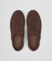 Bottega Veneta® Espresso Intrecciato Suede Sneaker Bottega Veneta® Espresso Intrecciato Suede Sneaker