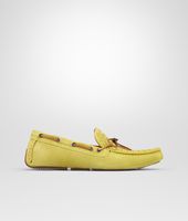 Bottega Veneta® New Chartreuse Intrecciato Suede Moccasin Bottega Veneta® New Chartreuse Intrecciato Suede Moccasin