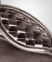 Bottega Veneta® New Light Grey Intrecciato Mirror Metal Sandal Bottega Veneta® New Light Grey Intrecciato Mirror Metal Sandal