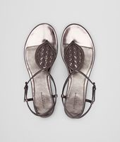 Bottega Veneta® New Light Grey Intrecciato Mirror Metal Sandal Bottega Veneta® New Light Grey Intrecciato Mirror Metal Sandal